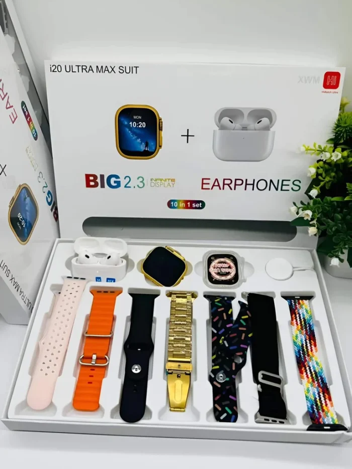 i20 Ultra Max Smartwatch + AirPods | 10-in-1 Bundle - Image 4