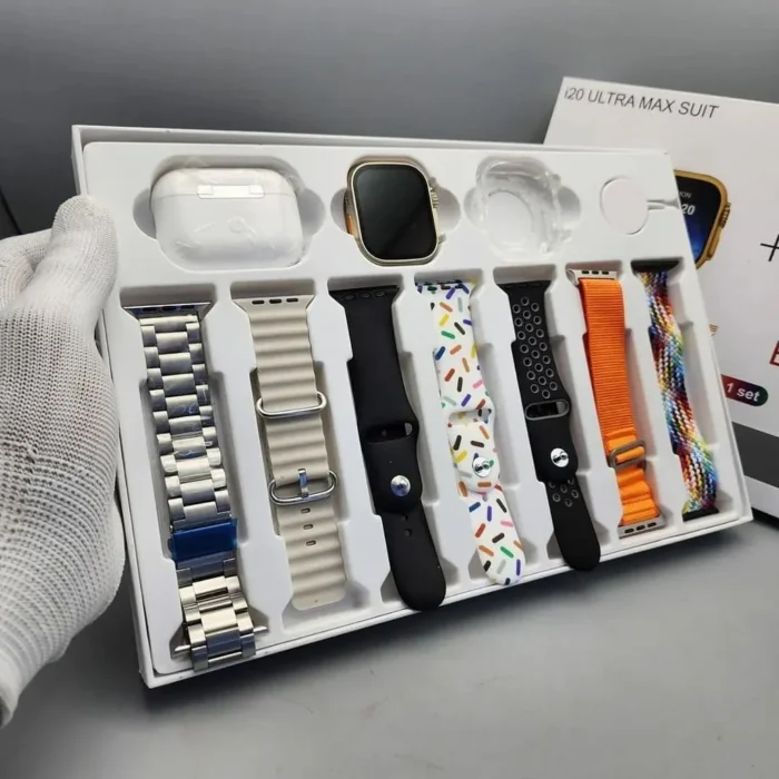 i20 Ultra Max Smartwatch + AirPods | 10-in-1 Bundle - Image 3